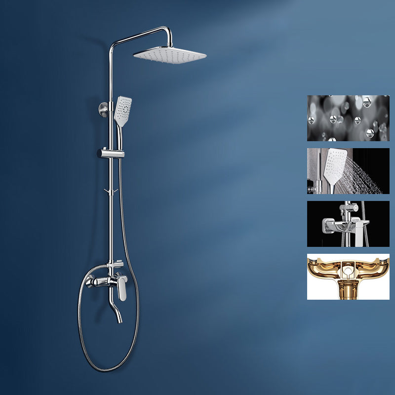 Modern Style Copper Shower System Spot Resist Wall Mounted Shower System