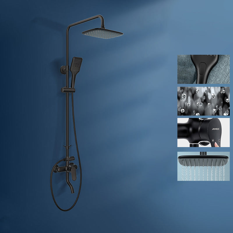 Modern Style Copper Shower System Spot Resist Wall Mounted Shower System