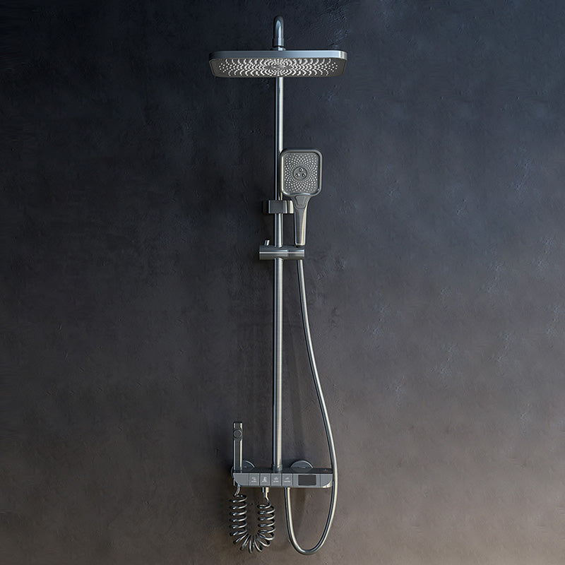 Modern Style Rectangle Shower System Spot Resist Copper Wall Mounted Shower System