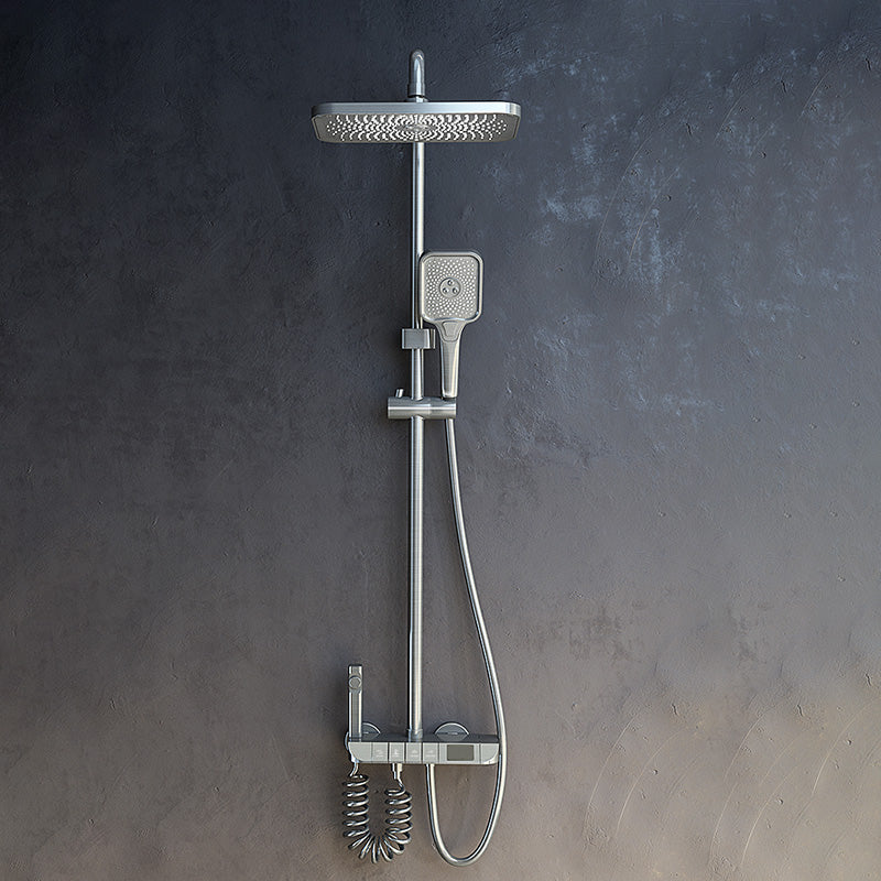 Modern Style Rectangle Shower System Spot Resist Copper Wall Mounted Shower System