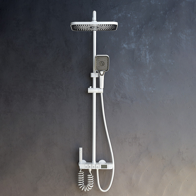 Modern Style Rectangle Shower System Spot Resist Copper Wall Mounted Shower System