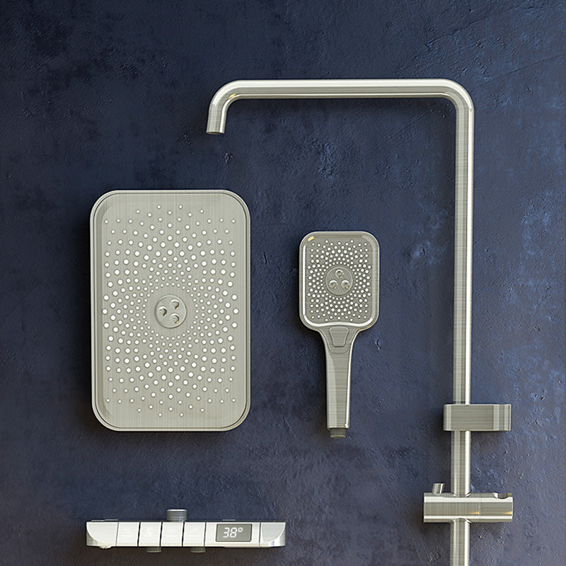 Modern Style Rectangle Shower System Spot Resist Copper Wall Mounted Shower System