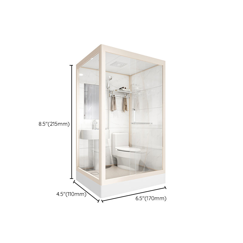 Rectangular Sliding Shower Enclosure Full Frame Shower Enclosure with Tempered Glass