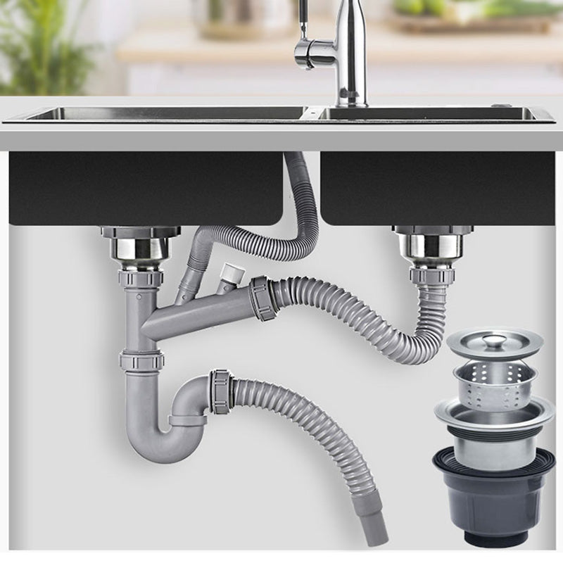 Rectangle Stainless Steel Kitchen Sink with Drain Assembly Contemporary Sink