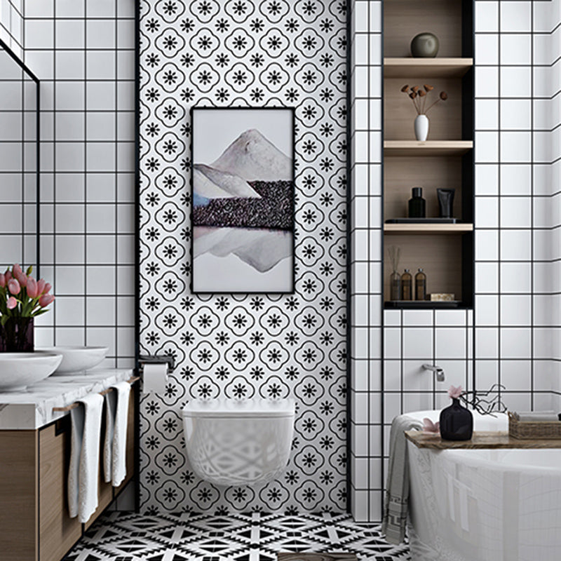 Contemporary Wallpaper Single Tile Bathroom Wallpaper with Rectangle Shape