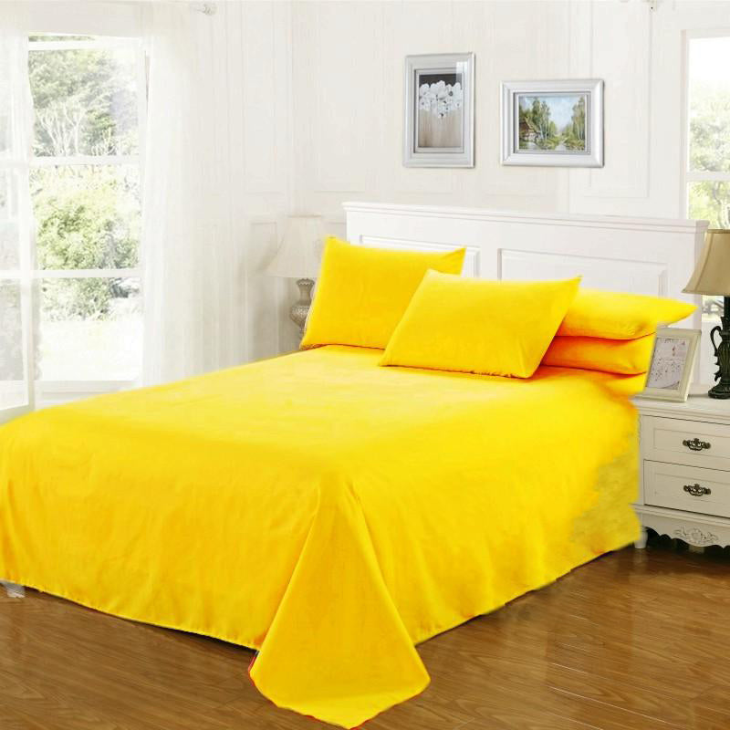 Polyester Bed Sheet 3-Piece Solid Color Fade Resistant Sheet Sets