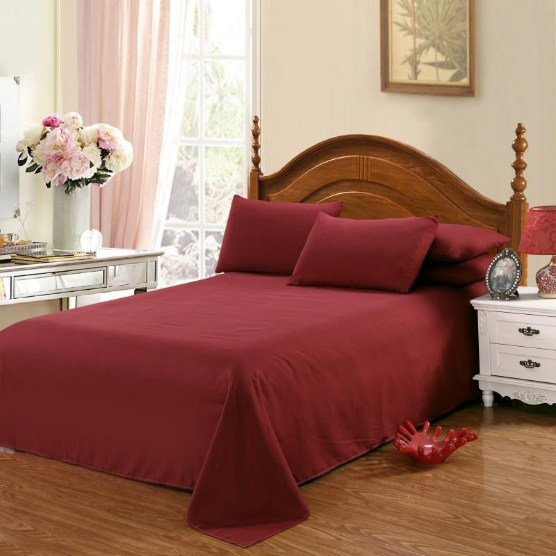 Polyester Bed Sheet 3-Piece Solid Color Fade Resistant Sheet Sets