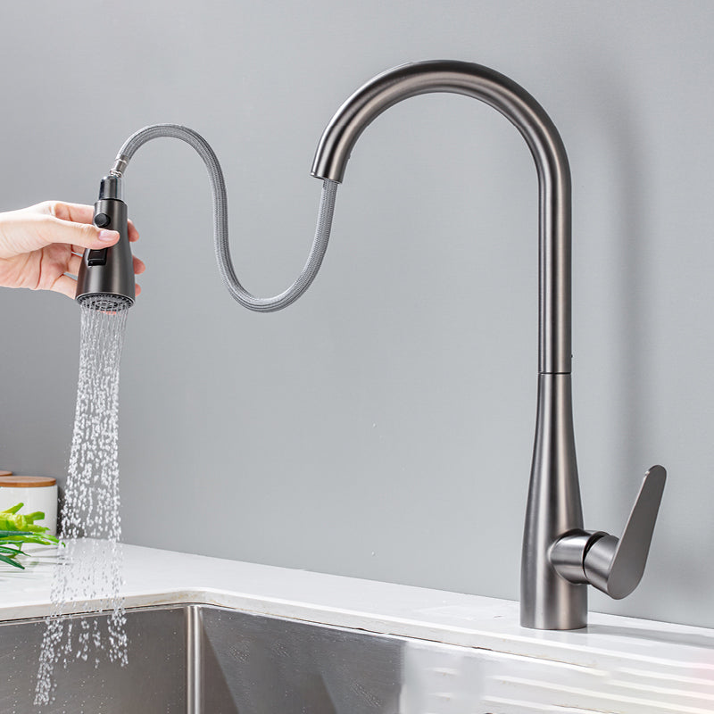 Modern Standard Kitchen Faucet 1-Handle Pull down Bar Faucet