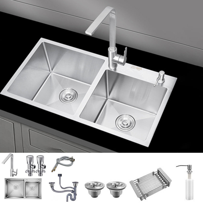 Contemporary Kitchen Sink Stainless Steel Drain Assembly Kitchen Sink