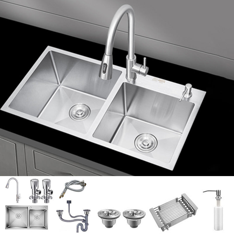 Contemporary Kitchen Sink Stainless Steel Drain Assembly Kitchen Sink