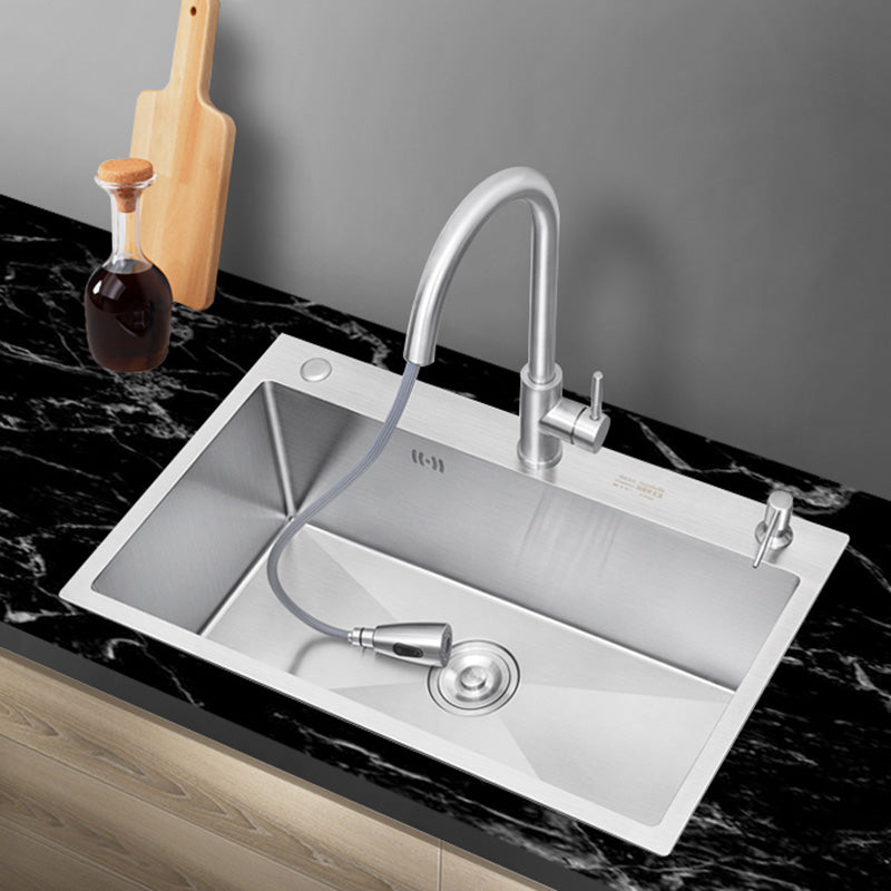 Contemporary Kitchen Sink Stainless Steel Drain Assembly Kitchen Sink