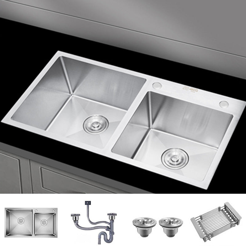 Contemporary Kitchen Sink Stainless Steel Drain Assembly Kitchen Sink