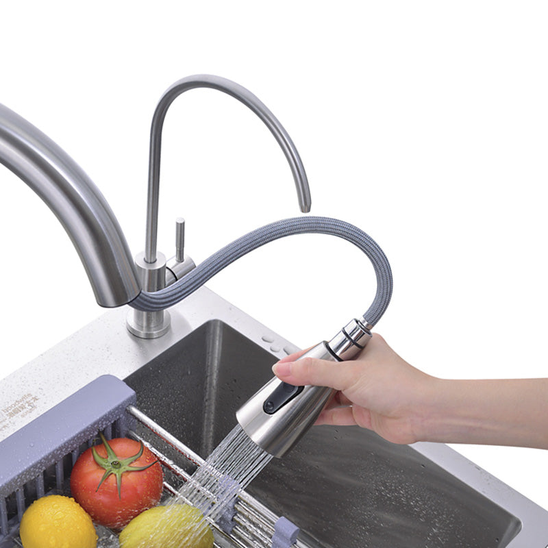 Contemporary Kitchen Sink Stainless Steel Drain Assembly Kitchen Sink