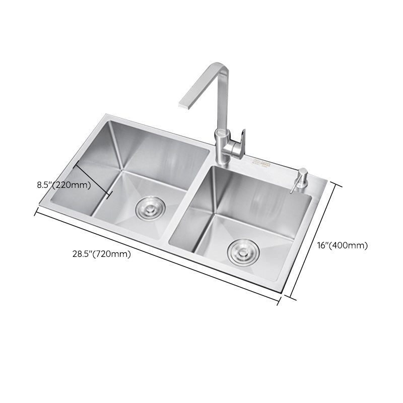 Contemporary Kitchen Sink Stainless Steel Drain Assembly Kitchen Sink