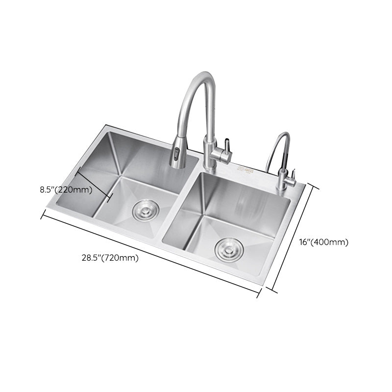 Contemporary Kitchen Sink Stainless Steel Drain Assembly Kitchen Sink