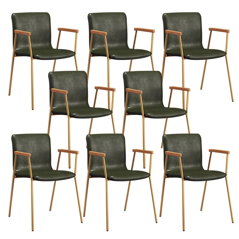 Industrial Faux Leather Dining Chairs Indoor-Outdoor Arm Chair