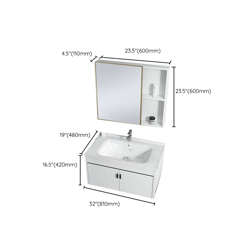 Wall-mounted Bathroom Vanity Modern Single-Sink Space Saver Vanity