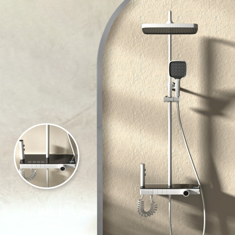 Modern Style Shower System Spot Resist Copper Wall Mounted Rectangle Shower System