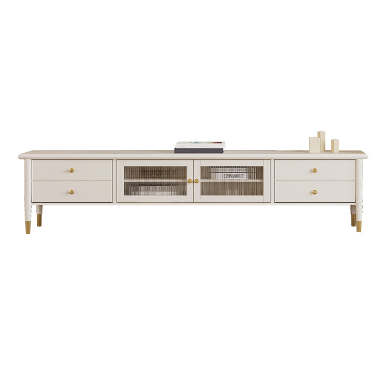 Traditional TV Media Stand Enclosed Storage TV Media Console with Drawers