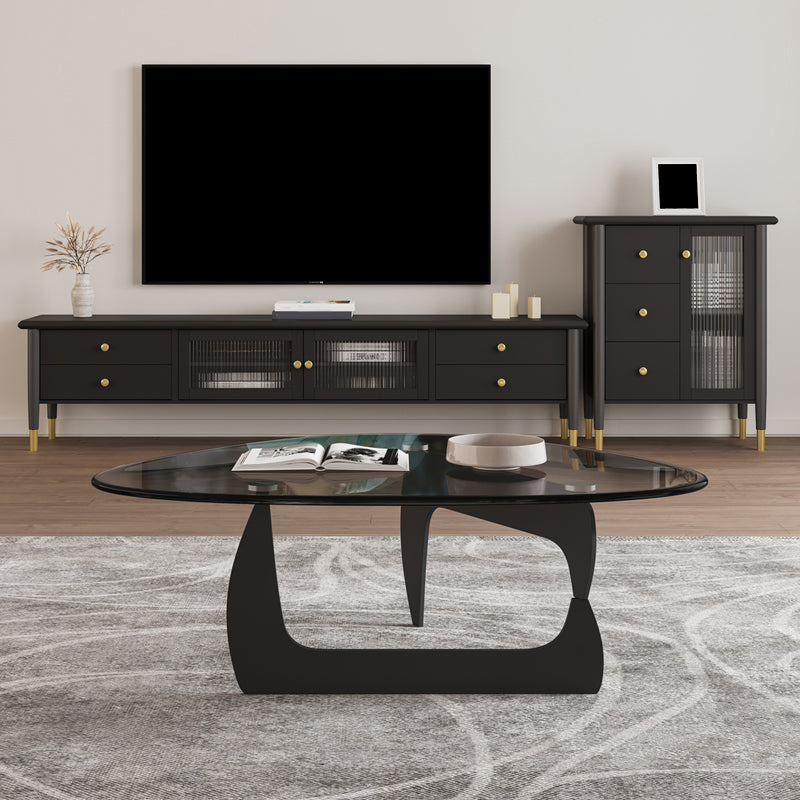 Traditional TV Media Stand Enclosed Storage TV Media Console with Drawers