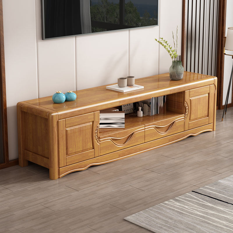 Traditional Media Console Solid Wood TV Stand Console with Drawers