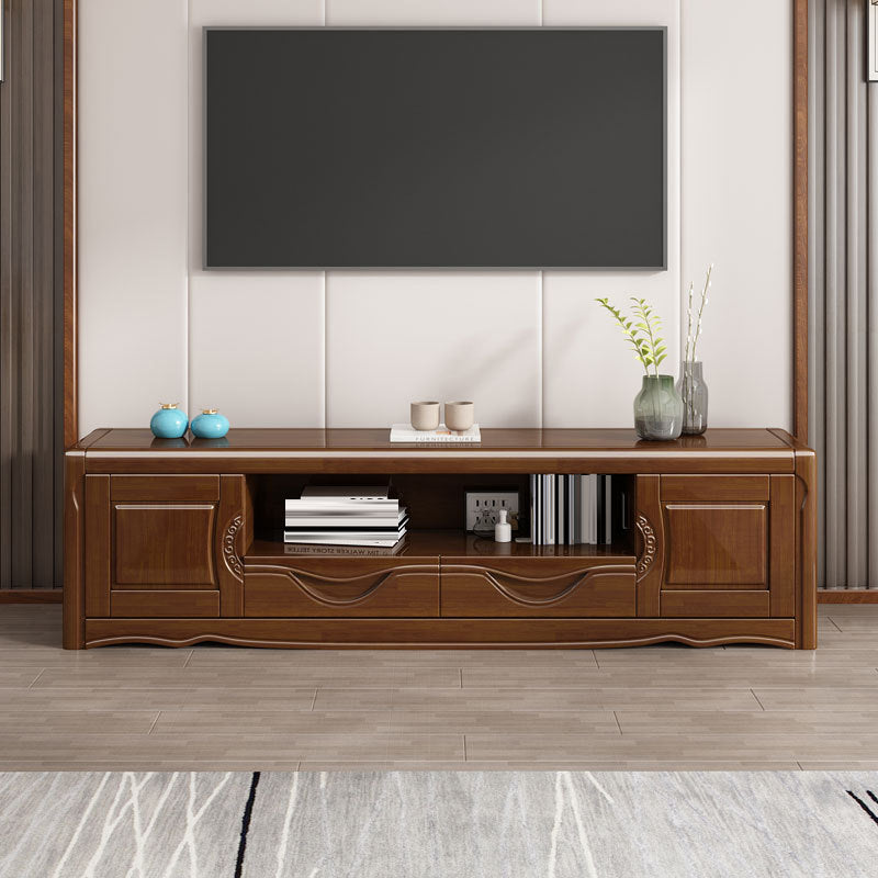 Traditional Media Console Solid Wood TV Stand Console with Drawers