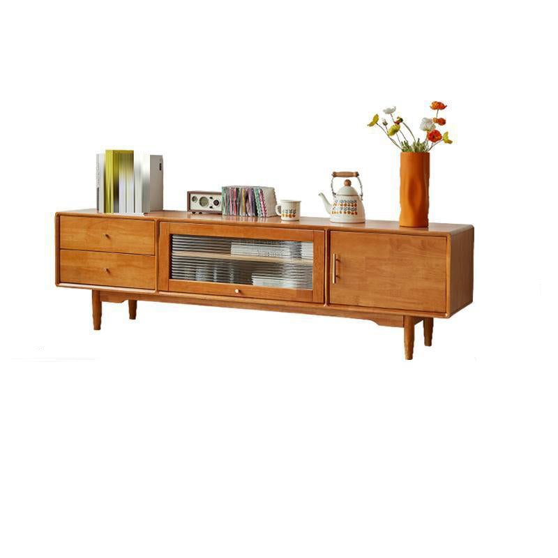 Solid Wood TV Media Console Contemporary TV Media Stand for Living Room