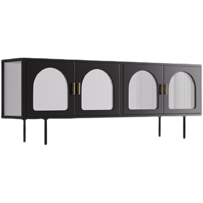 Contemporary Media Console Metal Stand Console with Shelves for Living Room