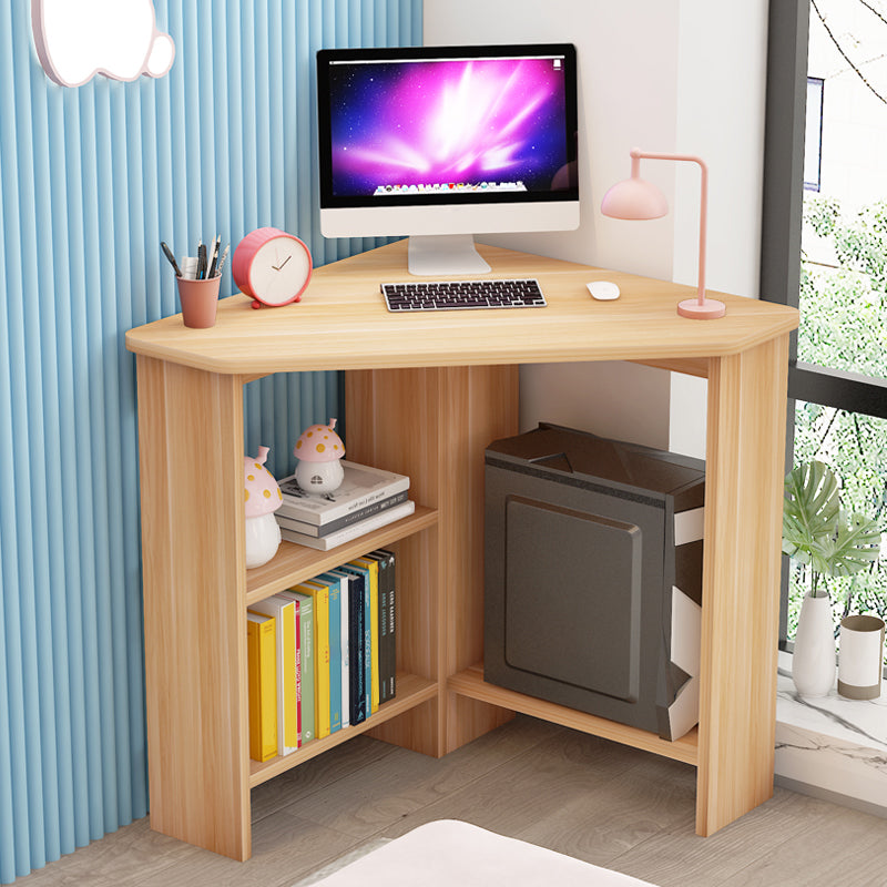 Contemporary Engineered Wood Writing Desk Bedroom Office Desk with Shelf