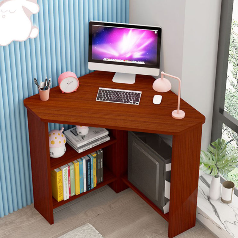 Contemporary Engineered Wood Writing Desk Bedroom Office Desk with Shelf