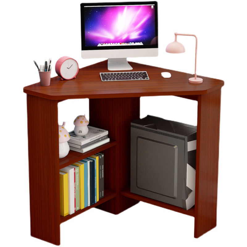 Contemporary Engineered Wood Writing Desk Bedroom Office Desk with Shelf