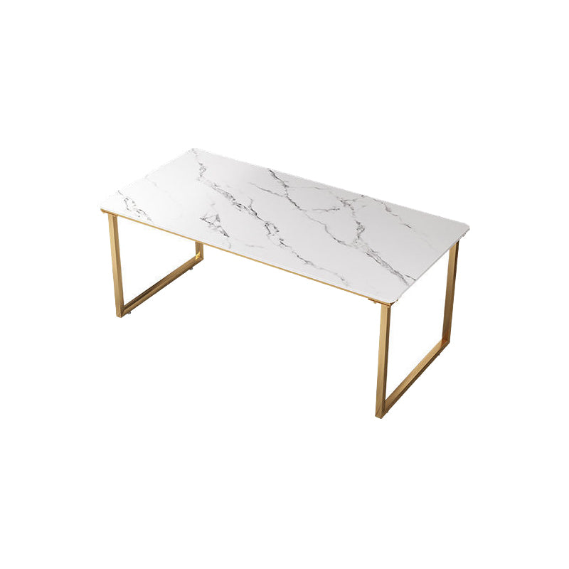 Glam Stone Office Desk 29.53-inch Tall Writing Desk with Metal Base