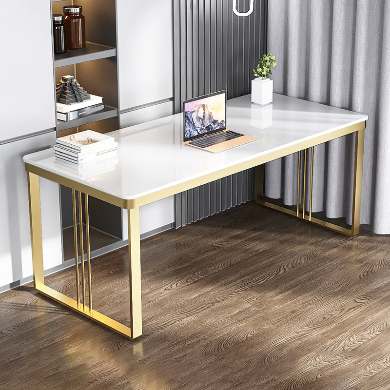 Glam Engineered Wood Writing Desk Bedroom Office Desk with Metal Legs