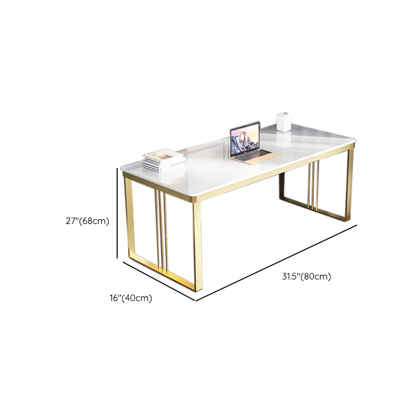 Glam Engineered Wood Writing Desk Bedroom Office Desk with Metal Legs