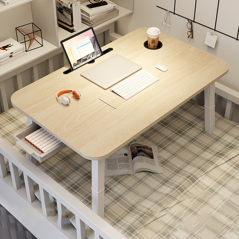 Contemporary Engineered Wood Office Desk Bedroom Writing Desk with White Legs