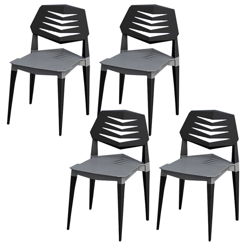 Contemporary No Arm Conference Chair Plastic Chair with Legs for Office