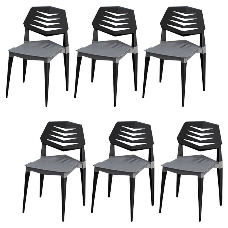 Contemporary No Arm Conference Chair Plastic Chair with Legs for Office