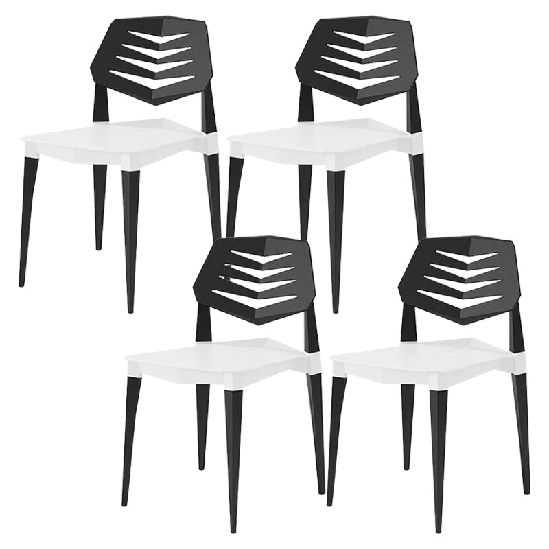 Contemporary No Arm Conference Chair Plastic Chair with Legs for Office