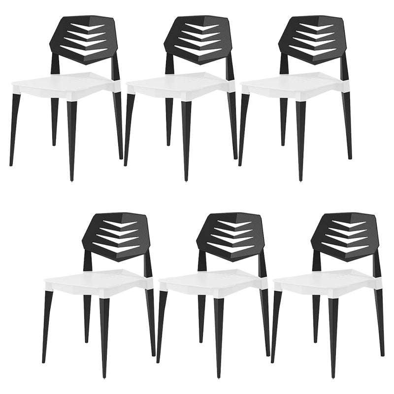 Contemporary No Arm Conference Chair Plastic Chair with Legs for Office