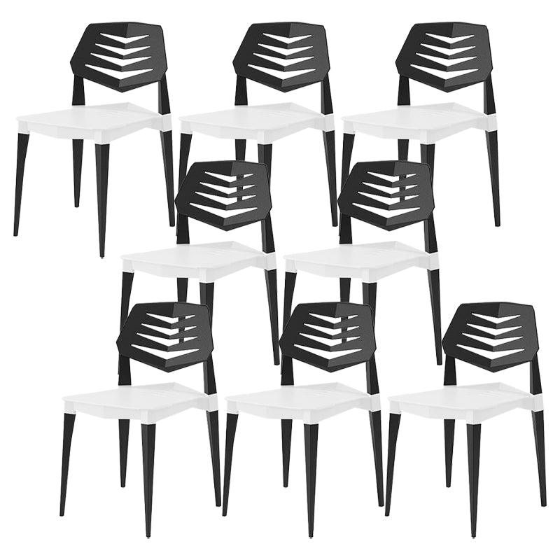 Contemporary No Arm Conference Chair Plastic Chair with Legs for Office