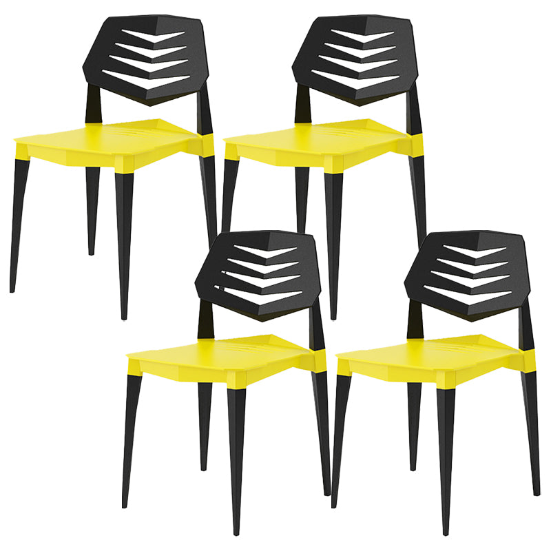 Contemporary No Arm Conference Chair Plastic Chair with Legs for Office