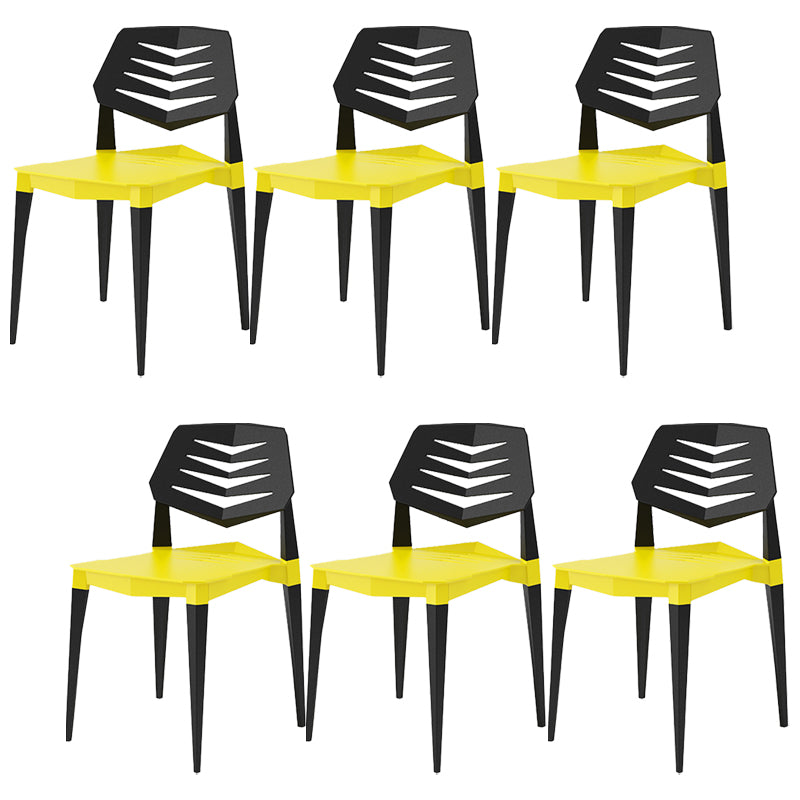 Contemporary No Arm Conference Chair Plastic Chair with Legs for Office