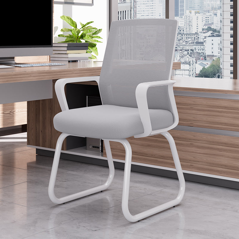 Modern Desk Chair No Wheels Fixed Arms Upholstered No Distressing Office Chair