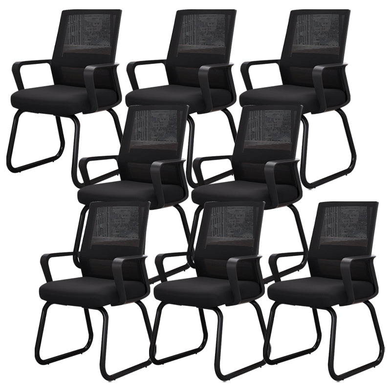 Modern Desk Chair No Wheels Fixed Arms Upholstered No Distressing Office Chair