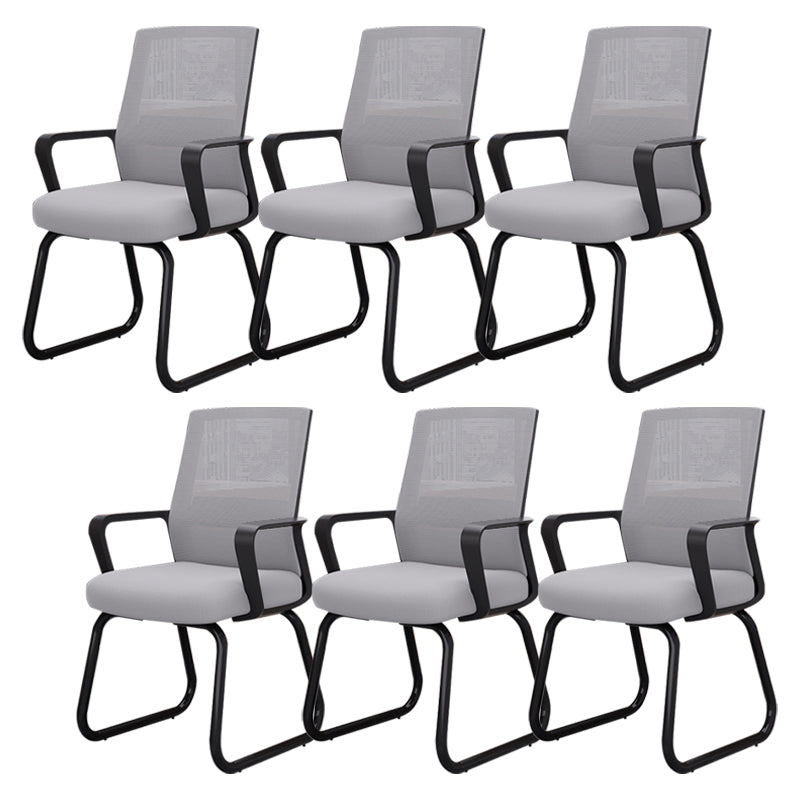 Modern Desk Chair No Wheels Fixed Arms Upholstered No Distressing Office Chair