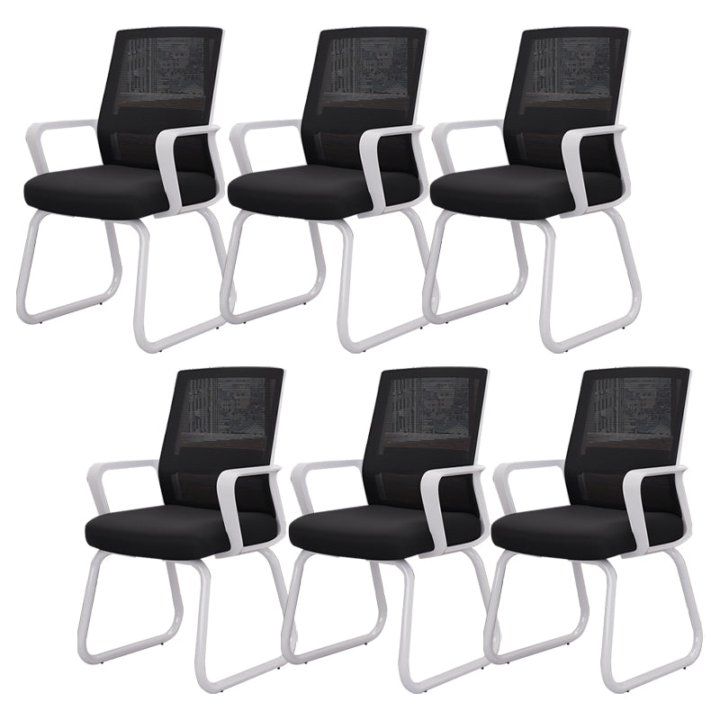 Modern Desk Chair No Wheels Fixed Arms Upholstered No Distressing Office Chair