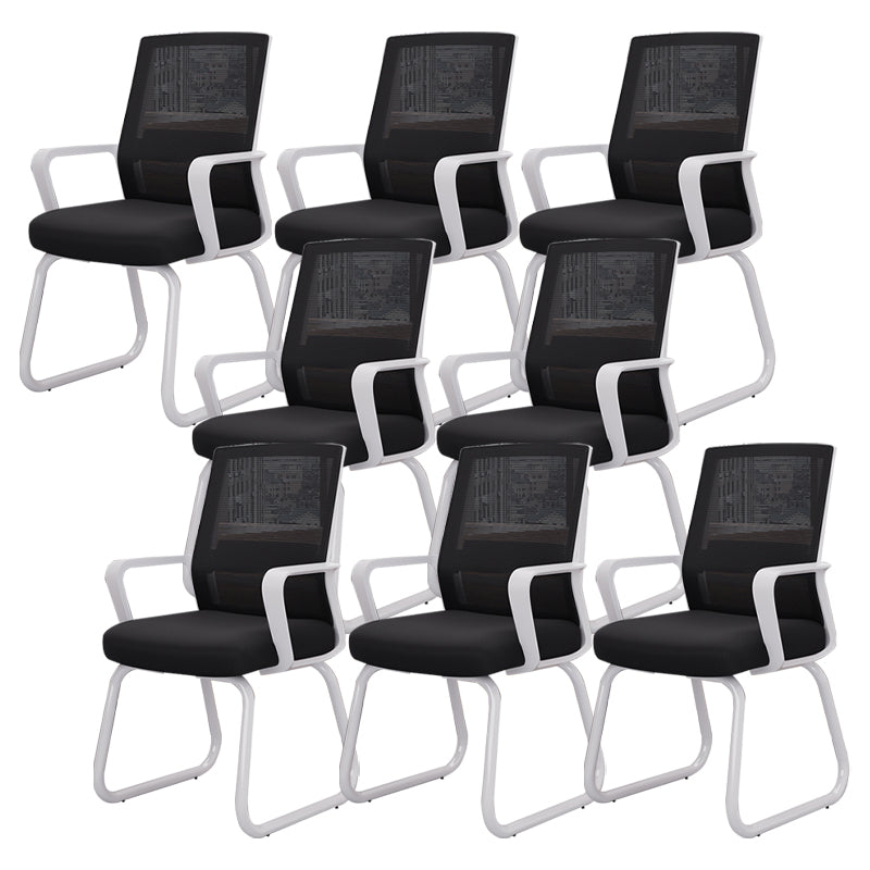 Modern Desk Chair No Wheels Fixed Arms Upholstered No Distressing Office Chair