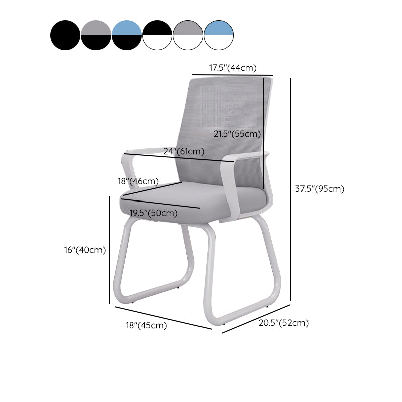 Modern Desk Chair No Wheels Fixed Arms Upholstered No Distressing Office Chair