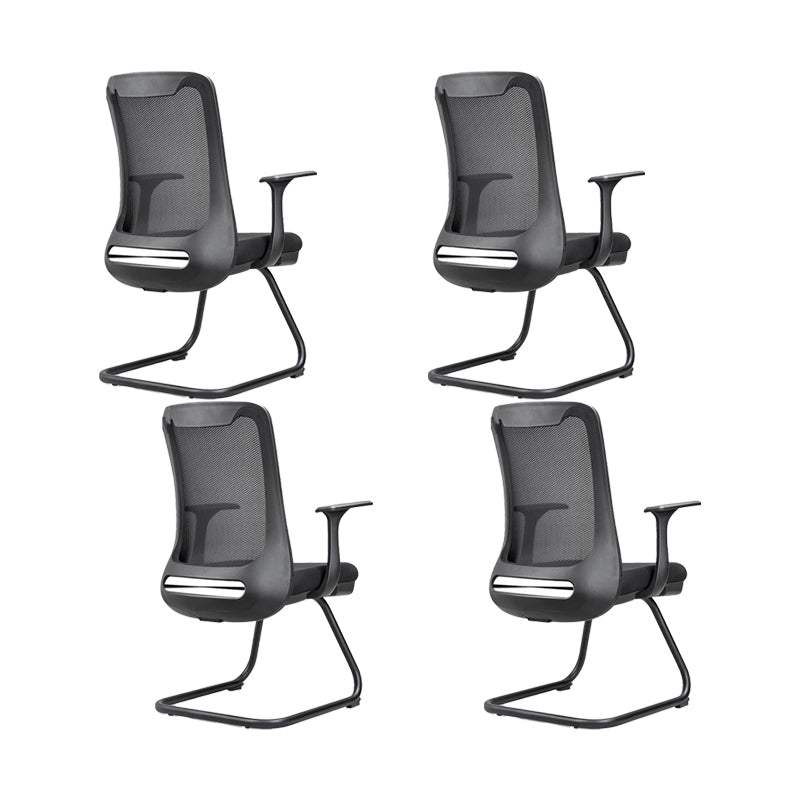 Modern Swivel Chair No Distressing Fixed Arms Breathable Air Grid Office Chair