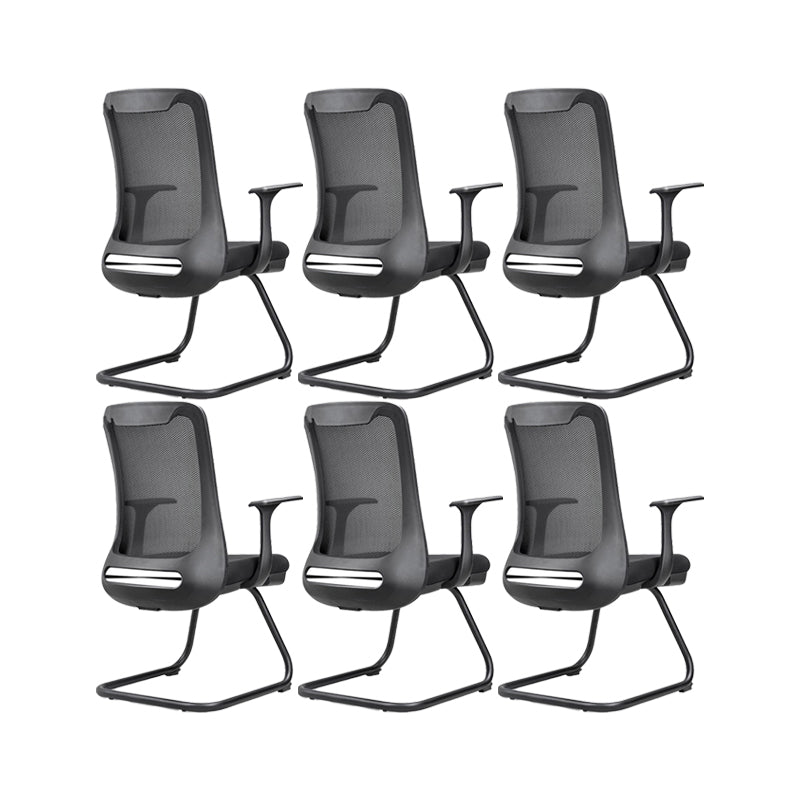 Modern Swivel Chair No Distressing Fixed Arms Breathable Air Grid Office Chair